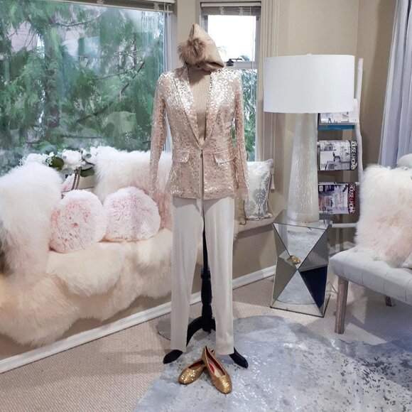 NWT 525 America gold leopard print velvet blazer - Picture 1 of 9